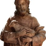 01.02.021 standbeeld christ met schaap staand