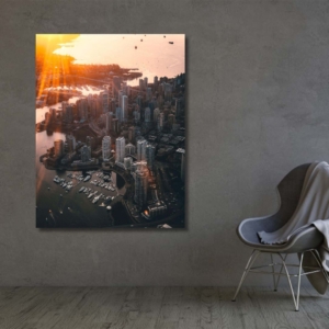 02.02.019 stedelijke luchtfoto tijdens zonsondergang woonkamer sfeer staand