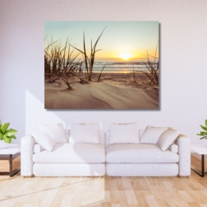 03.03.011 zonsondergang op het strand woonkamer sfeer liggend