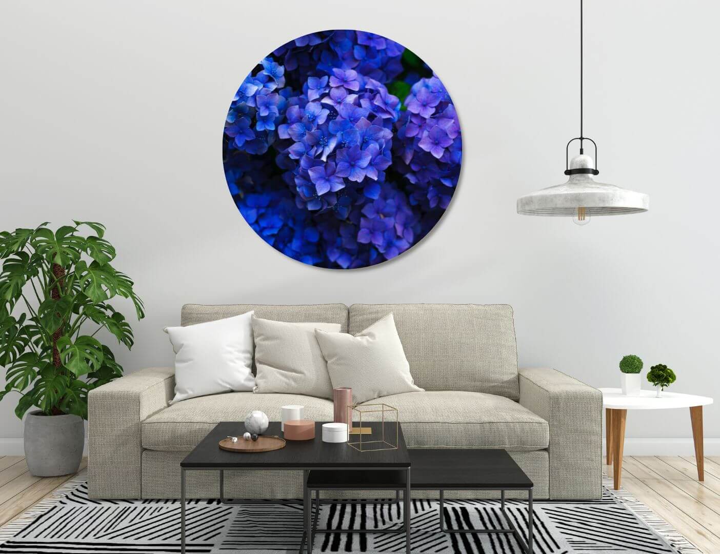 03.04.001 blauwe hortensia woonkamer sfeerd cirkel