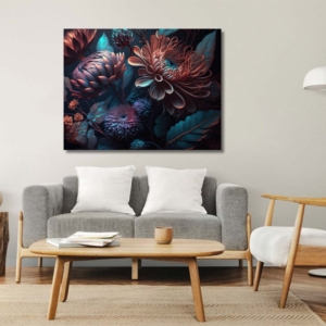 07.01.007 kleurrijk bloemstuk woonkamer sfeer liggend