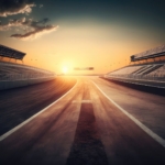 07.01.009 leeg circuit met zonsondergang liggend