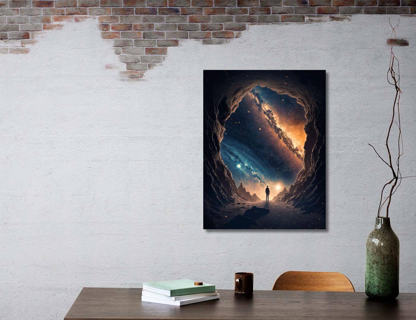 07.01.021 mancave met uitzicht op het universum woonkamer sfeer staand